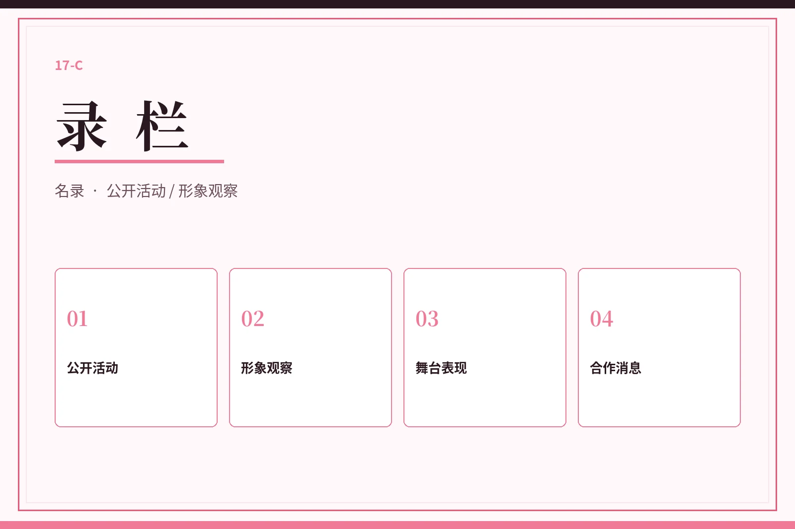 17C录栏视觉